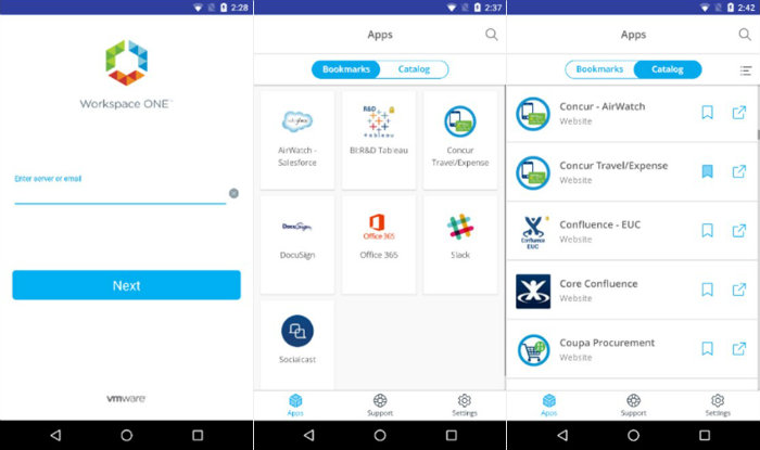 screenshot of Workspace ONE